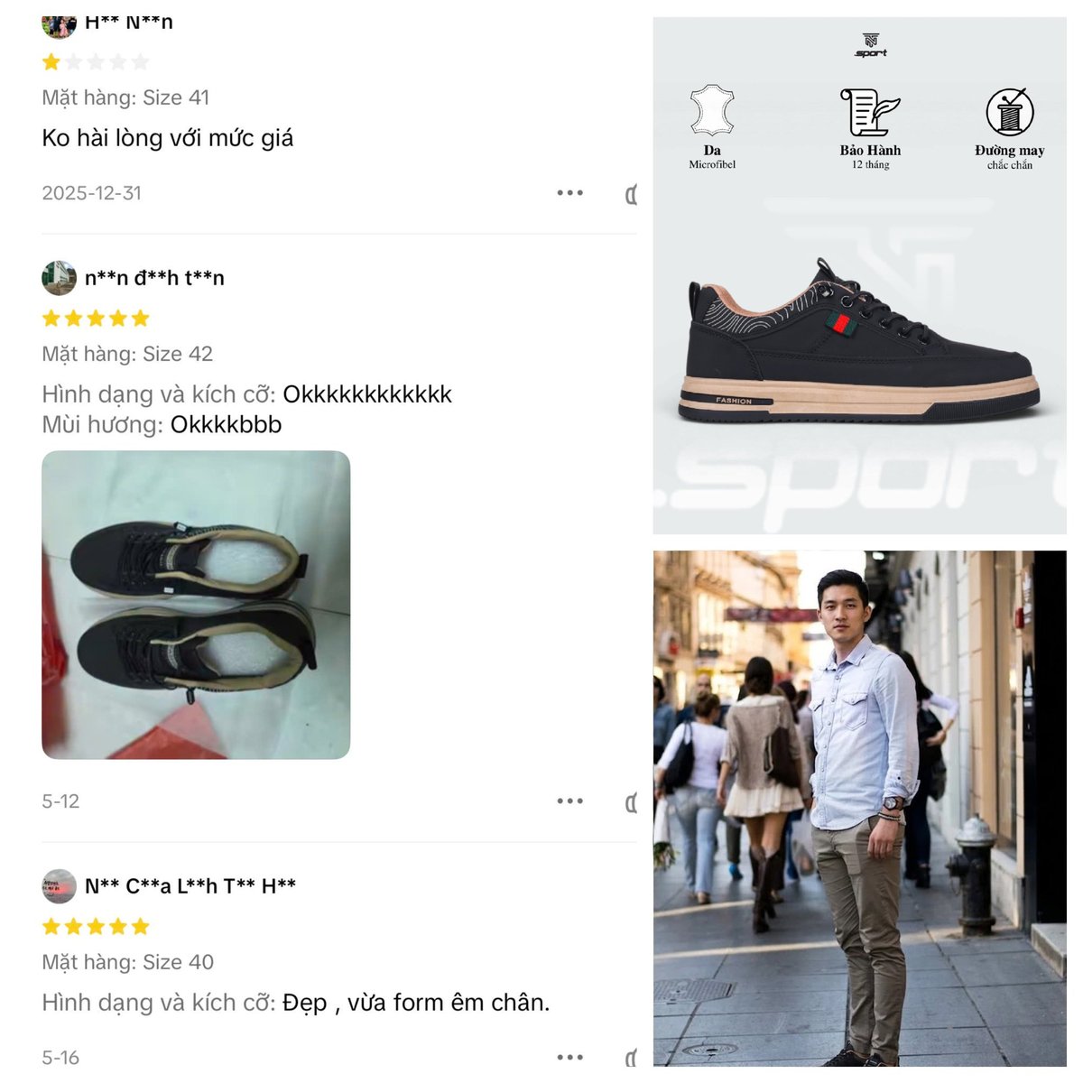 Khách hàng review giày 1626